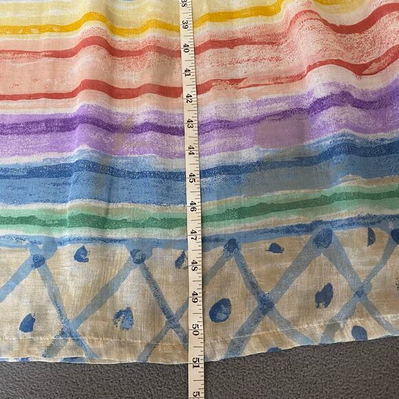 Vtg 80s 90s Two Potato Artsy A Line Midi Dress Womens M Sheer NOS Coastal Pastel - Picture 13 of 16